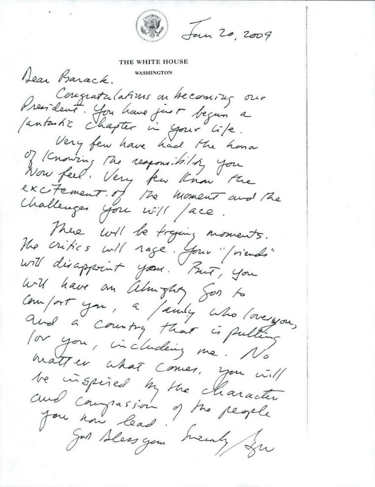 MelvinBF's tweet photo. Character is reflected in how you leave. I am not a George W. Bush fan, but I love the humanity and simplicity of George W.'s words in the letter he left Obama. https://t.co/a8NnDQ2FpJ