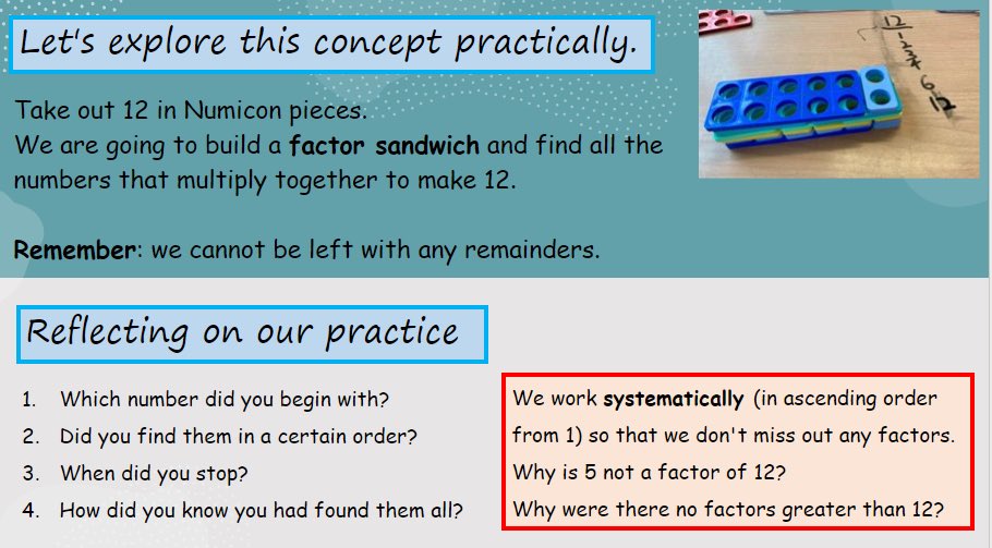 DavisonMiss's tweet photo. ‼️ Excited teacher alert ‼️ 

It’s one of my FAVOURITE weeks of Maths teaching this week as we explore multiples, factors, prime and square numbers! Built in lots of practical learning, partner work and oral rehearsal! The #numicon is back! #watchthisspace 😆#MathsWeekEngland https://t.co/ChWGYrBEKf
