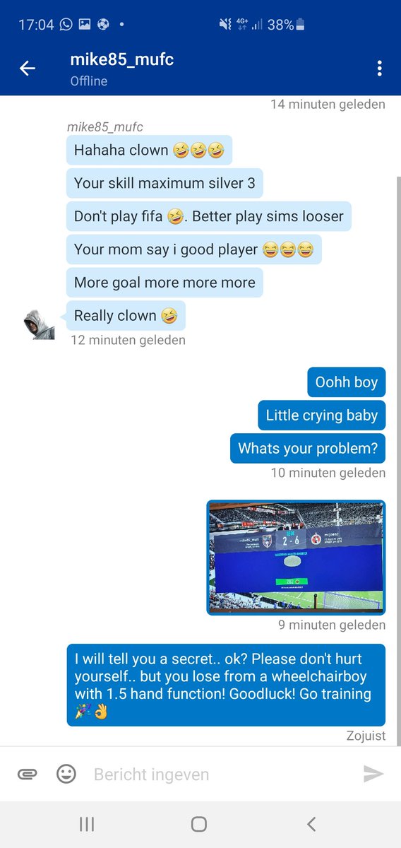 mrjoene's tweet photo. #mike85_MUFC kon zijn nederlaag maar moeilijk verkroppen. Komt wel goed jochie, jij komt er wel... #FIFA21 #FUT #WL #Weekendleague #extrazout https://t.co/48Wm4YHRjW