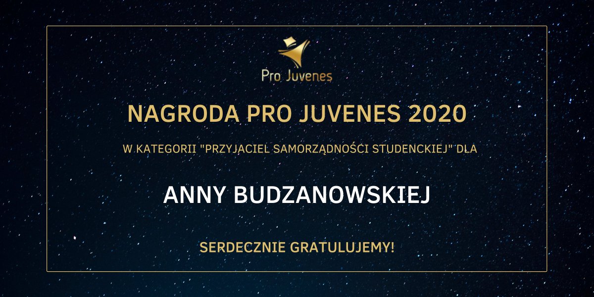 OFMApl's tweet photo. Nagroda specjalna #ProJuvenes 2020 w kategorii "Przyjaciel samorządności studenckiej" otrzymuje Anna Budzanowska - Podsekretarz Stanu @NAUKA_GOV_PL!

Serdecznie gratulujemy!👏

@psrporgpl @naukawpolsce @ForumAkad @FUniP_PL @Forum_UT https://t.co/0EIgadpQAj