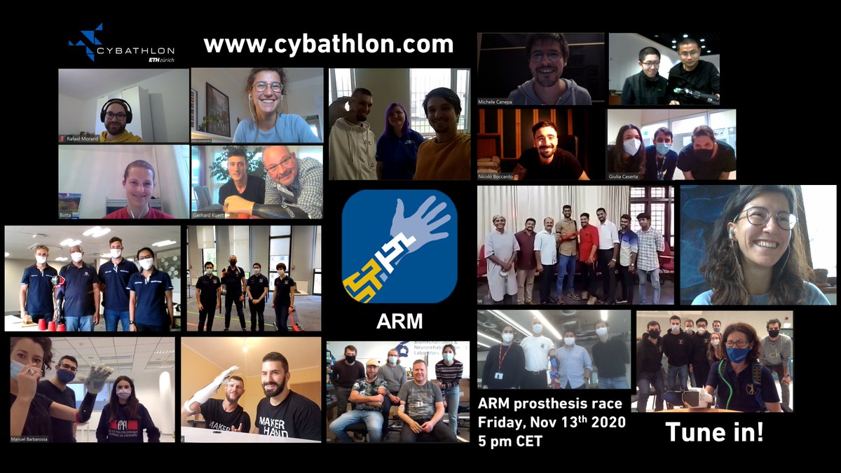 AMGeorgarakis's tweet photo. During the past two weeks, I had the immense pleasure to meet the @cybathlon ARM prosthesis teams during online TecChecks. It was absolutely inspiring, and I am truely grateful! Tune in on Nov 13/14 to see the races on https://t.co/7jg6Mtoz3o #cybathlon2020globaledition https://t.co/huQmJIzgMc