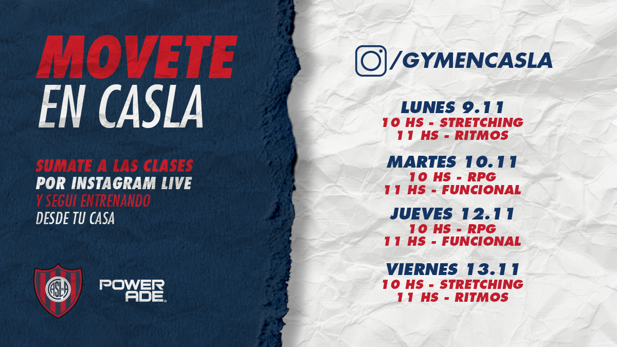 SanLorenzo's tweet photo. #MoveteEnCASLA 🔵🏠🔴
📲 Y por supuesto, también continúan los entrenamientos por IG Live, donde además se transmitirán las clases del Pando ➡️ https://t.co/CVx93FCGHH
📅 Chequeá la agenda de la semana 👇 https://t.co/pRYsSPQBCa