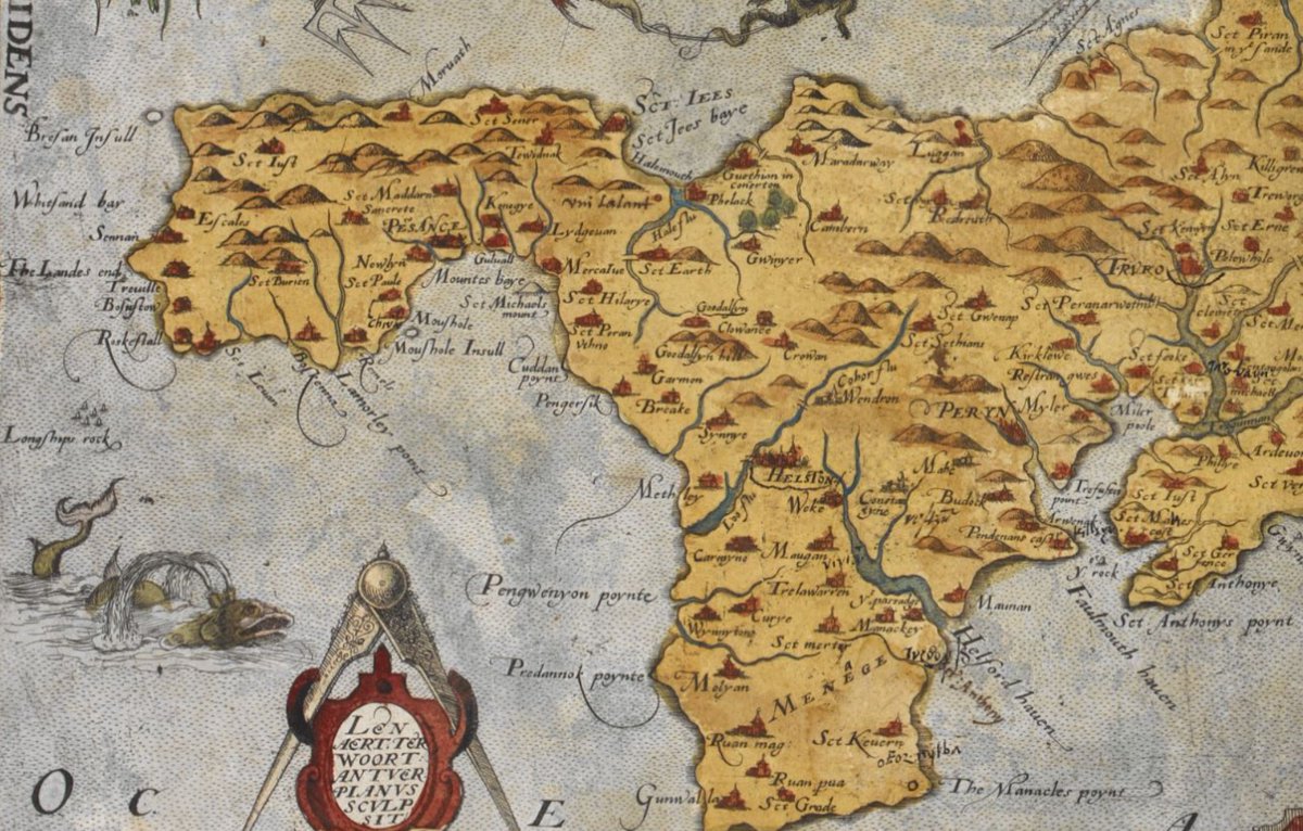 With William Saxton's Map of Cornwall, dated 1576, things start to get a lot more accurate, with a large number of settlements and rivers etc missing from previous maps now included; pictured here is an extract showing the westernmost part of Cornwall:  http://www.bl.uk/manuscripts/Viewer.aspx?ref=royal_ms_18_d_iii_f008r