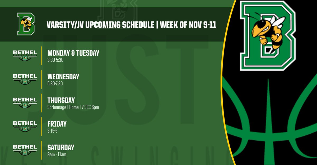 TippGBK's tweet photo. This weeks schedule #GoBees #SmallTownBigTradition #UBUNTU #BeeRELENTLESS https://t.co/oUkyZfJjq5