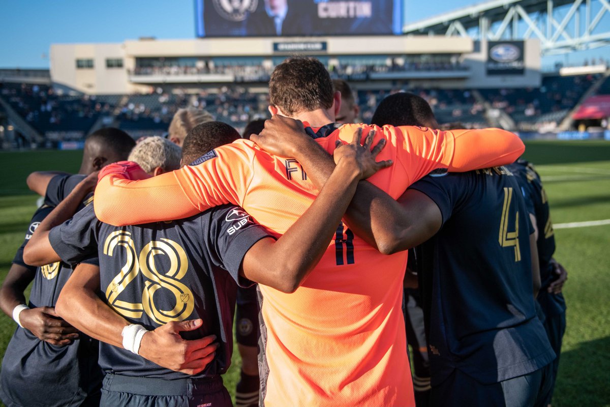 PhilaUnion's tweet photo. 20' | Ale, Ray, &amp; Brenden have gotten looks, but our chances are blocked out by #NERevs defense. 

#DOOP | #PHIvNER 0 - 0 https://t.co/WtcpEibzzn