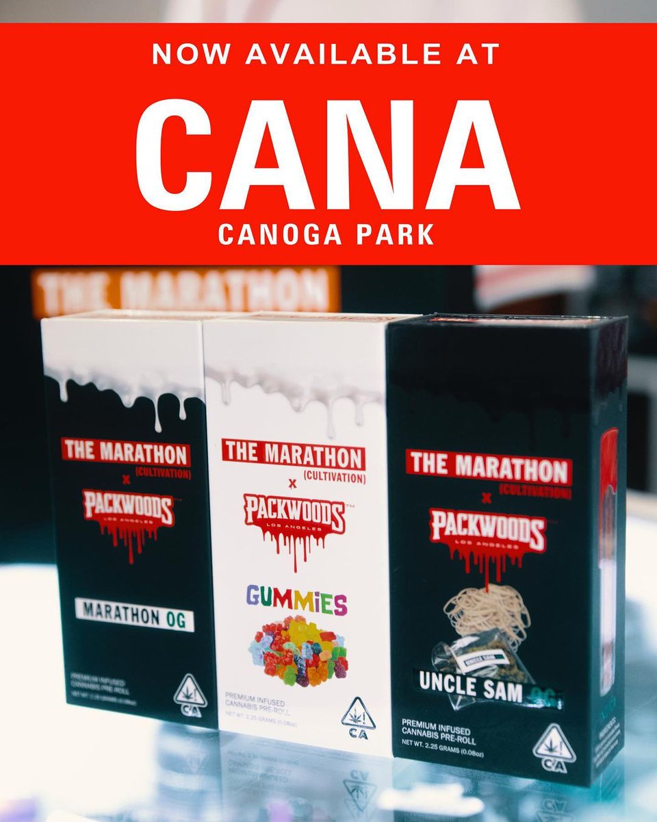 themarathonclo's tweet photo. Our new #packwoods collab now available at #canafarms  Pull up and get yours first!🏁 https://t.co/W1NQBV5tmy