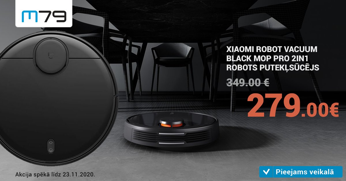 M79's tweet image. Automatizēta mājas uzkopšana ar robotizēto palīgu - Xiaomi Mop Pro robotu putekļsūcēju
bit.ly/2U694G5
Akcija spēkā 23.11.2020.

#Xiaomi #MopPro #Robotsputekļsūcējs #Putekļsūcējs