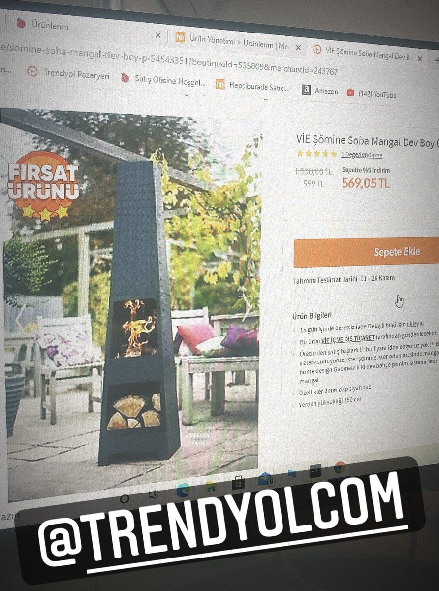 Fırsat ürünlerimizi kaçırmayın. #pazar #trendyol #bahçe #şömine 

ty.gl/whshpfvm