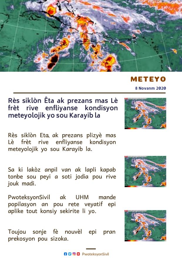 semanahaiti's tweet photo. Dimanch 8 novanm 2020 : Entèdiksyon tout operasyon kabotaj zòn kotyè Nò ,gòf Lagonav, Lagonav, sid jiska nouvel òd.
@Pwoteksyonsivil https://t.co/JJi7Dq327i