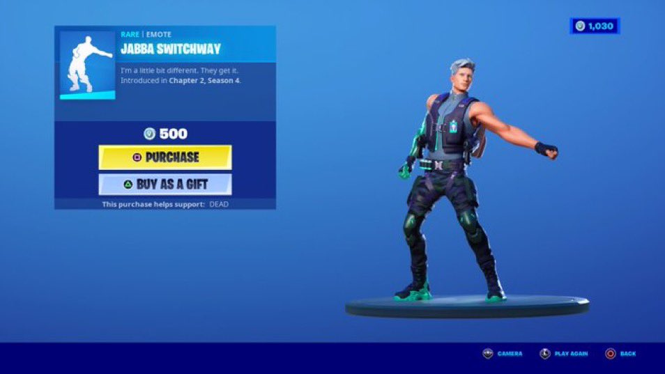 scoobydoo_crew's tweet photo. Bought the โJabba Switchwayโ emote using code #DEAD โผ๏ธ๐ฅ #CodeDEAD @DaBabyDaBaby @NlNJAX #Fortnite #DaBaby #FortniteDaBaby #Support use code #DEAD to support! ๐๐พ๐ถ https://t.co/LRn12CPvt0
