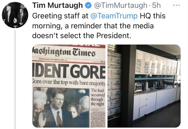Acosta's tweet image. For younger readers who have been confused by the term “fake news...” this deleted tweet from a Trump campaign spokesman showing a doctored newspaper front page is a textbook example of actual “fake news.” The newspaper corrects the record below...