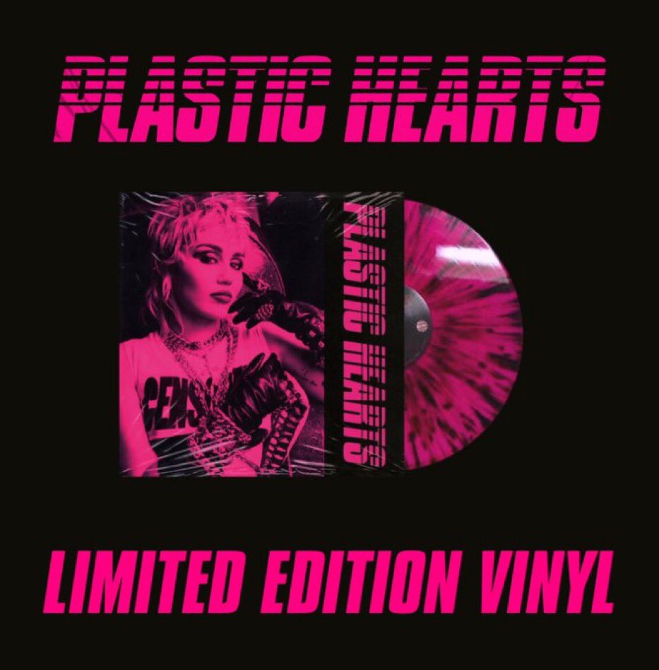 Miley Nation on X: Horizons music store confirmed that Plastic Hearts has  producers like Mark Ronson and Max Martin and the Vinyls are coming in  Early 2021!  / X