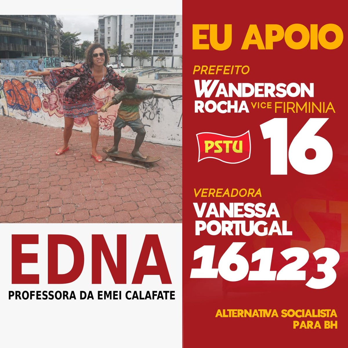 wandersonpstubh's tweet photo. MANIFESTE APOIO | #Votar 16 é escolher um programa socialista. #Digitar 16123 é optar por programa de luta contra a retirada de direitos. #Chega de conciliação de classe.
#Bora somar!? Mande uma foto.
#wandersonrocha16
#vanessaportugal16123
#PSTU
#eleicoes2020 https://t.co/ZQs6KbEV2N