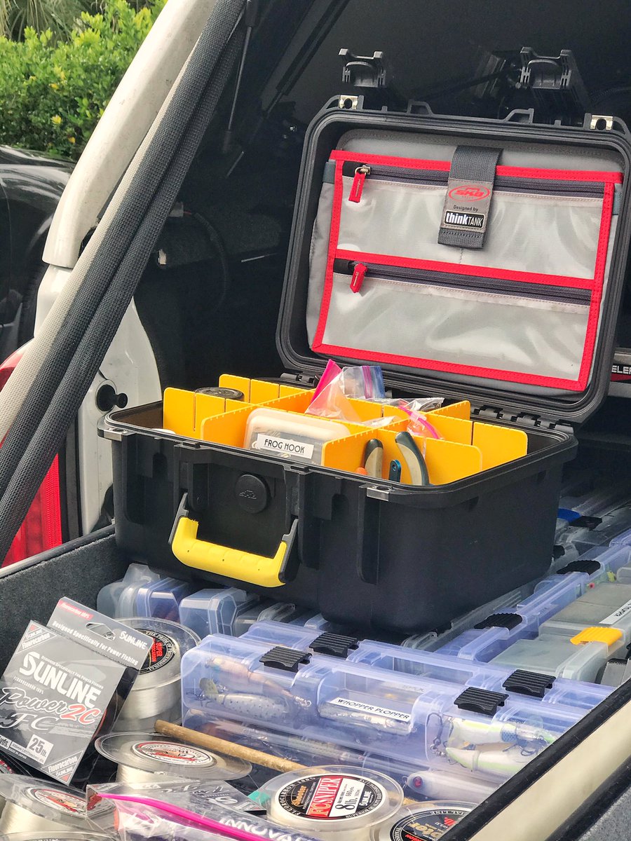 TeamLintner's tweet photo. Arriving without his boat for this Secret Cup, Jared utilized one SKB #iSeriesCase as a catch-all. Filled with sprays, dye bottles, scissors, pliers & other essentials for quick access during the days he will fish.🎣 #allofthetools #skbcases #americanmade🇺🇸
#skbcases_sports https://t.co/vvNGv8zwBI