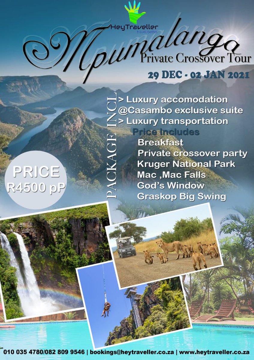 Dagudy's tweet photo. #Ginimbi 

We decided to skip to the festivities. Join us as we kick start 2021 in the scenery of the beautiful Mpumalanga. 

Tour Date: 29 Dec - 02 Jan 2021
Crossover Party: 31st Dec 2020. 
Book now and let's create memorable adventures. 
Pick up and drop off from: JHB/Midrand. https://t.co/6k5dNRyEV2