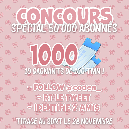 coaen_'s tweet photo. CONCOURS 50 000 abonnés !

Pour participer:
- Follow @coaen_ 
- RT le tweet
- Mentionne 2 amis

Bonne chance à toussss ! https://t.co/rt9zKJIlsW