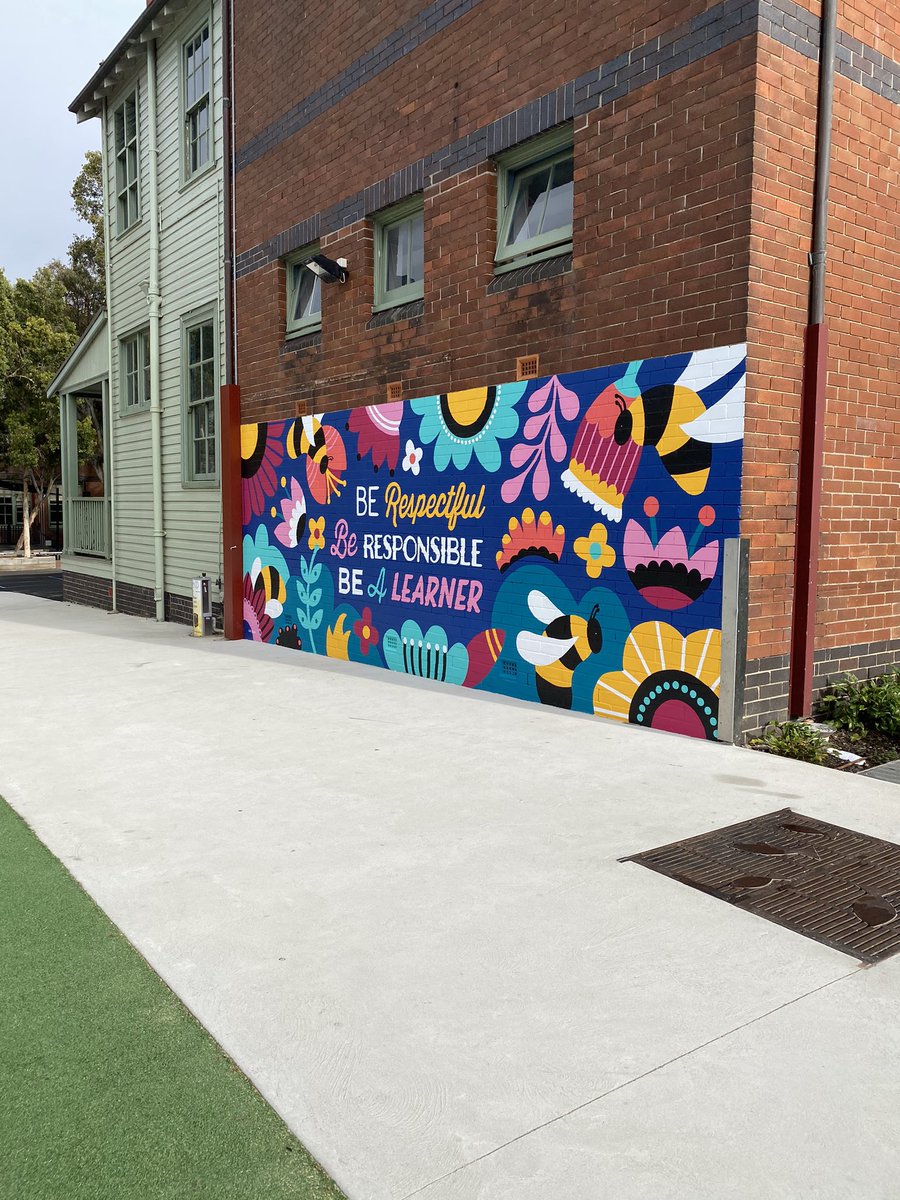 PublicRandwick's tweet photo. We are LOVING our new #PBL mural, painted by the talented Cat Egan. Thanks, Cat! π #PositiveBehaviourforLearning #PositiveBehaviour #artwork #wallart https://t.co/WzlJhZfQFm