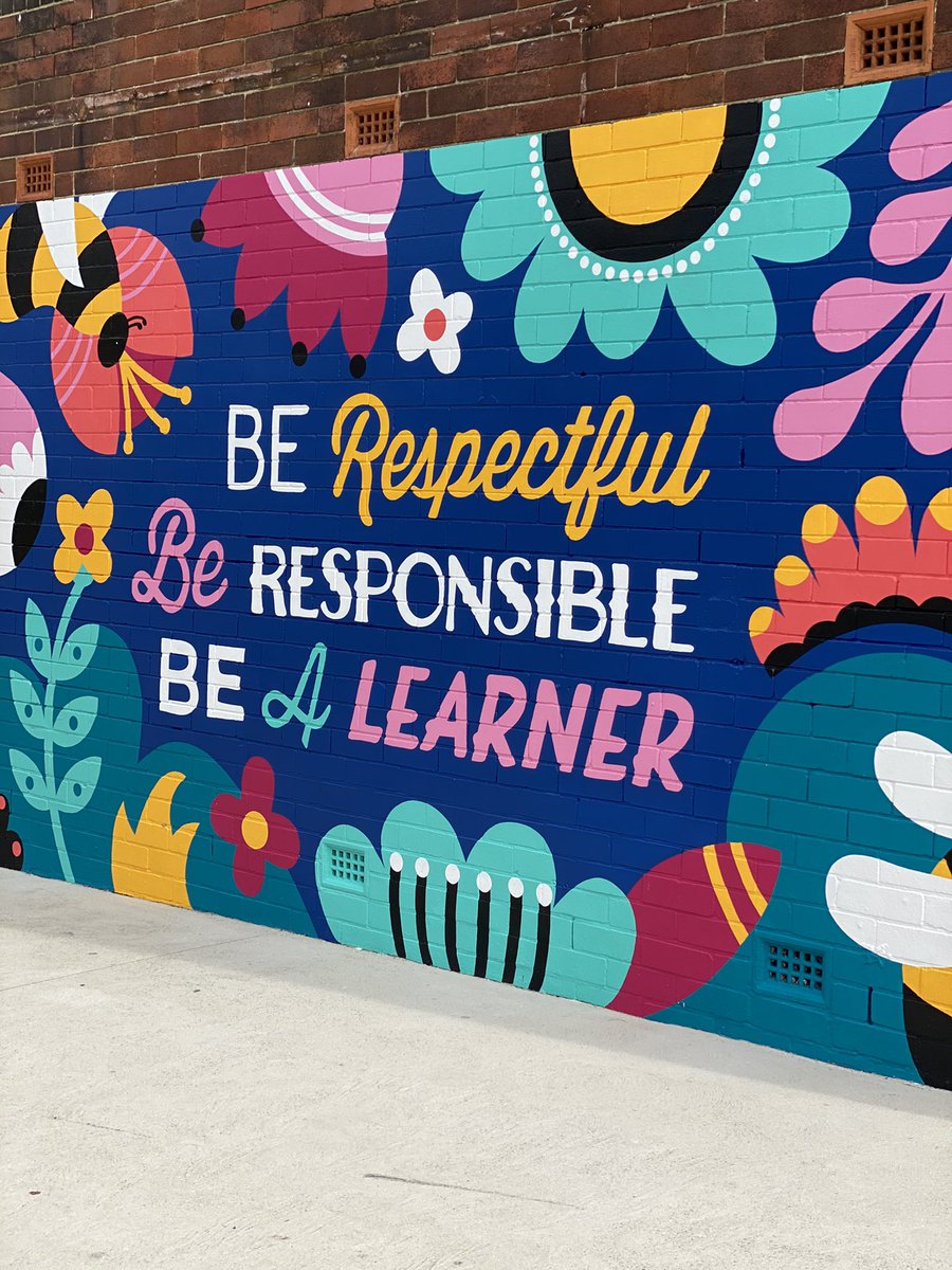 PublicRandwick's tweet photo. We are LOVING our new #PBL mural, painted by the talented Cat Egan. Thanks, Cat! π #PositiveBehaviourforLearning #PositiveBehaviour #artwork #wallart https://t.co/WzlJhZfQFm