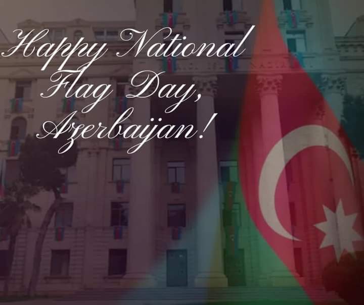 November 9 marks #NationalFlagDay in #Azerbaijan!

On this remarkable occasion which coincidences with the most significant days in our history, we congratulate all Azerbaijanis!

May our Flag wave over all liberated territories of 🇦🇿!

#AzərbaycanBayrağı
#KarabakhIsAzerbaijan