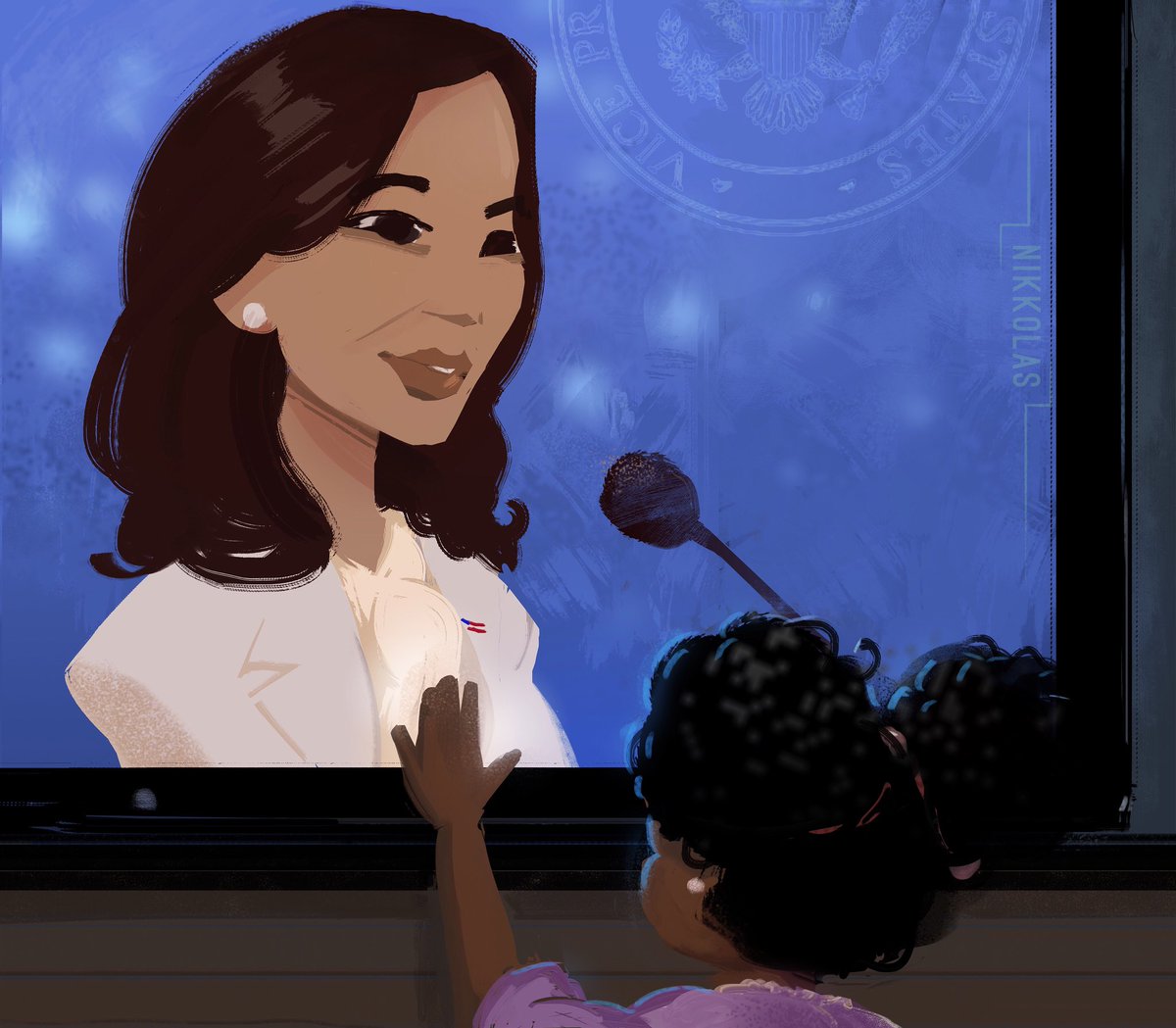 4NIKKOLAS's tweet photo. “While I may be the first woman in this office, I will NOT be the last… 🇺🇸✨because every little girl watching tonight sees that this is a country of possibilities." 
-#MadamVicePresident, @KamalaHarris 

#SundaySketch #BidenHarris #America #Hope #USA #VP #Kamala #KamalaHarris https://t.co/461lN5Q9qI