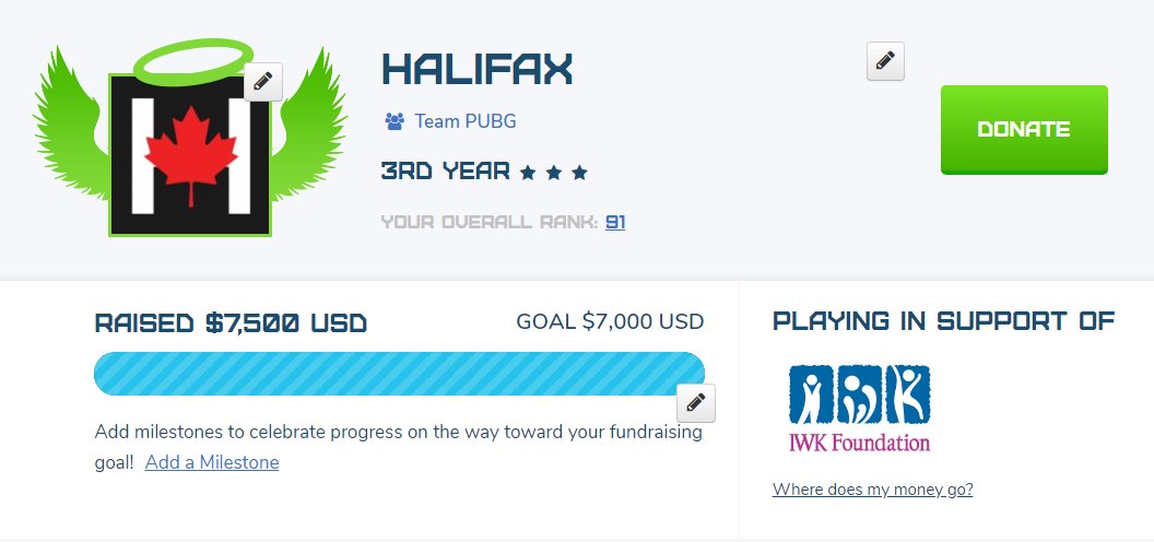 What an amazing effort from our community! Together we raised $7500USD for the @IWKFoundation! Thank you for the invite <a href="/PUBG/">PUBG: BATTLEGROUNDS</a> <a href="/ExtraLife4Kids/">Extra Life</a>

Donate Here! bit.ly/3mX1vOc
