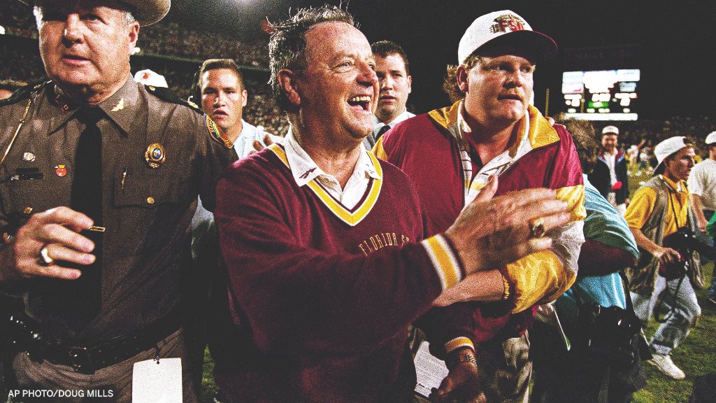 accnetwork's tweet image. 🍢 2x national champion
🍢 Winningest coach in ACC history
🍢 14 straight seasons with a Top-5 finish

Happy 91st birthday to an absolute legend, @FSUFootball’s Bobby Bowden!