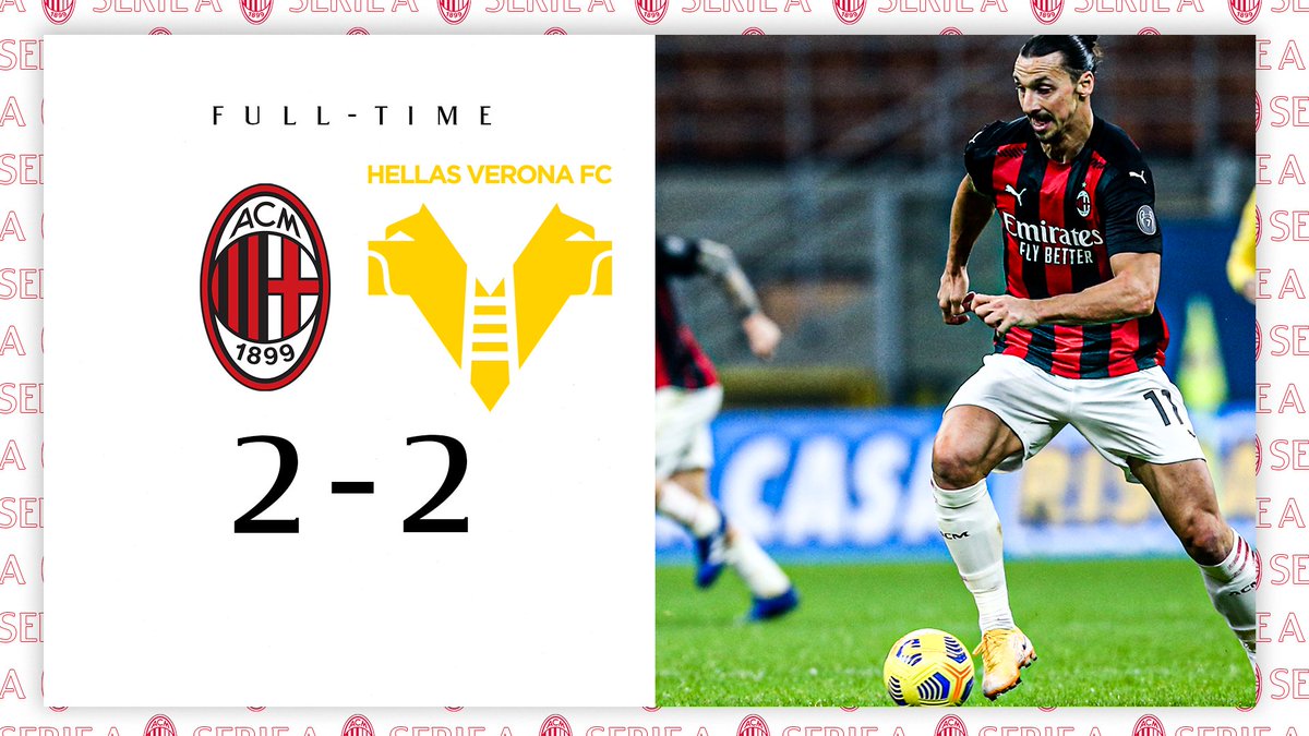 acmilan's tweet photo. It's not a win but what a fight-back! 

Pari in rimonta a San Siro

#MilanVerona #SempreMilan https://t.co/Z4oRnBlIM9