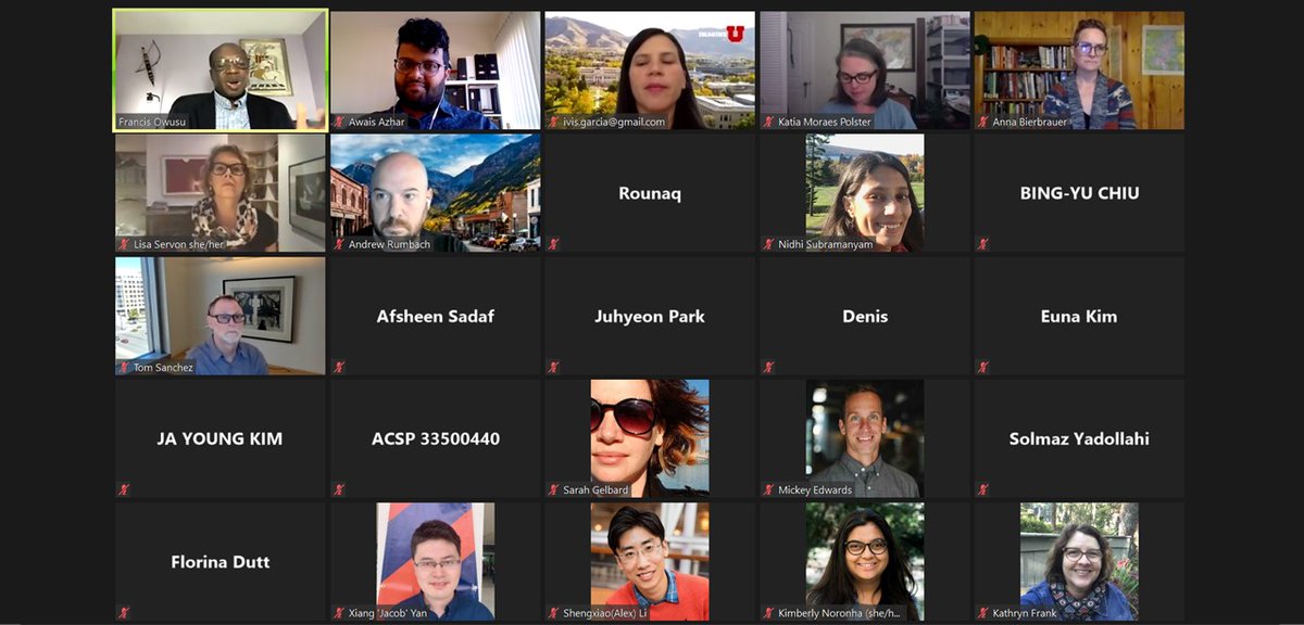Awais_CRP's tweet photo. Just wrapped up the last student session at #ACSP2020  on preparing for the academic job market with @Ivis_Garcia_ @tomwsanchez @AndrewRumbach @LisaServon &amp; Francis Owusu. Cannot wait to watch the video later because there was too much amazing advice to catch! Thanks @The_ACSP! https://t.co/lhcmqD2QpQ
