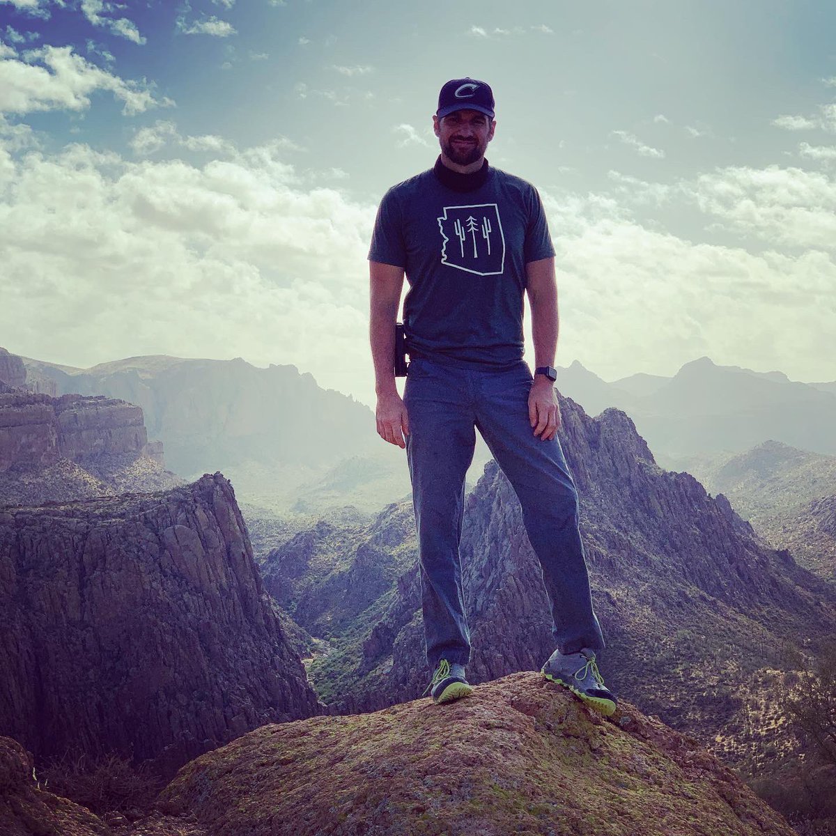 JTrain1530's tweet photo. Another day on my favorite mountain. Today was back up Battleship Mountain. Had to share the trail with our new friend Trey the Tarantula. 12.5 miles in just at 6 hours. #hike #hikeaz #hikearizona #hikersofinstagram #azhike #azhiking #azhikingtrails #arizona #unclebears https://t.co/kme6lj1zvD