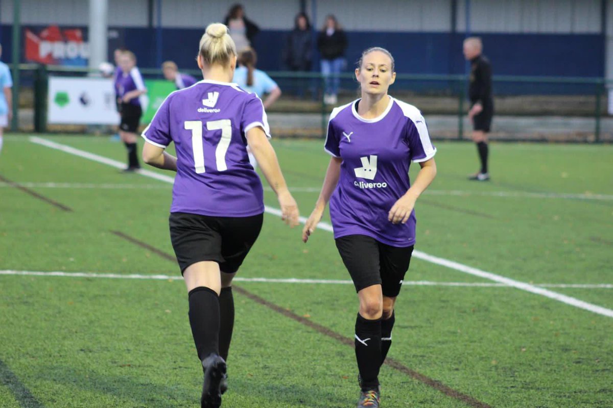 HBFCWomen's tweet photo. A few photos from our game last week and the debut of our @Deliveroo away kit โฝ๏ธ๐
#PurpleLooksGood #ThePurples #deliveroo https://t.co/dMf5XK26nx