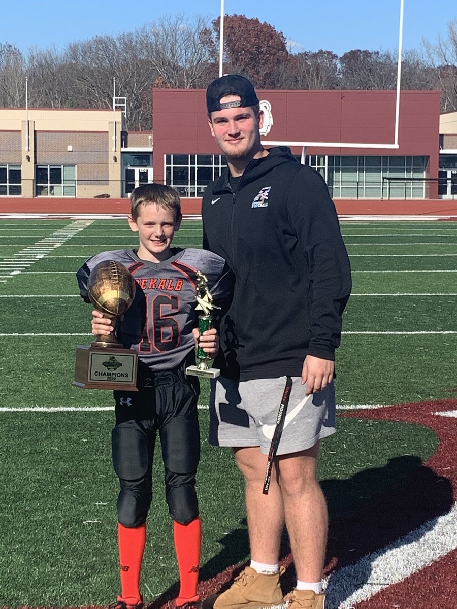 dpomeroy77's tweet photo. Former DeKalb Rocket Football player, current UIndy Football Player, supporting the program and his brother! 🏈❤️ 5th Grade 2020 Indy Crossroads Champions! https://t.co/7odXoMyNnF