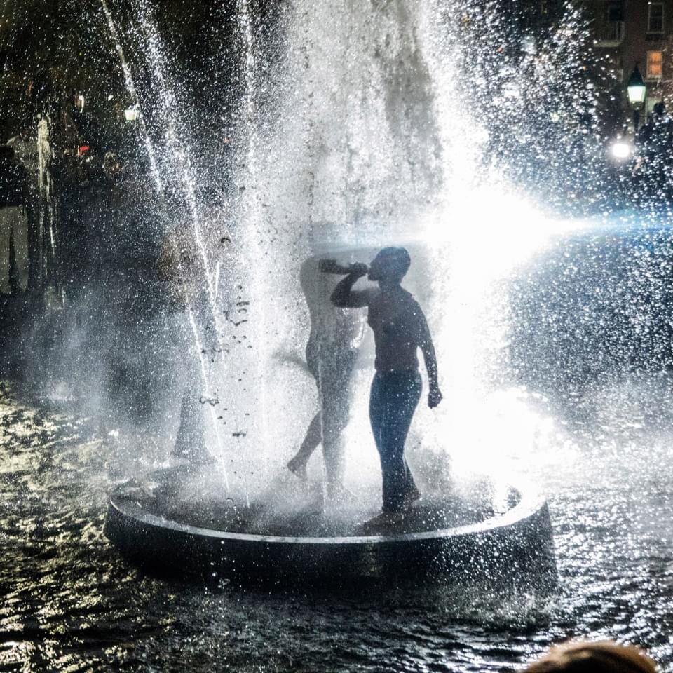 pwbuehler's tweet photo. Biden victory celebrations in Washington Square Park #Election2020 #WashingtonSquarePark #walloflies @radiofreebk https://t.co/Sy0OXTO96x