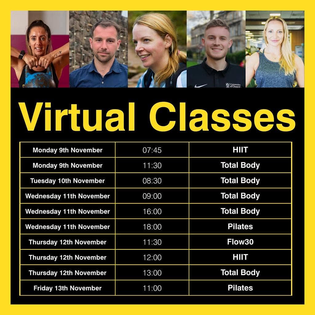 UofGSport's tweet photo. Another action packed week for you with @UofGSport Join us online or outdoors to get the best out of your workout! We can't wait to see you there!

#uofgsport #teamuofg #WorkoutFromHome #HealthyAtHome #Move4Mind #activetogether #strength #liveworkouts #yoga #pilates #coreworkout https://t.co/lJdAXcnKPh