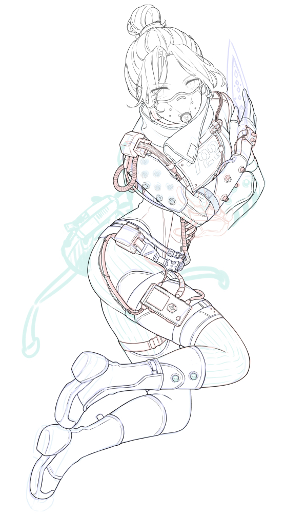 気分がすっきりしないから無心になりたくてひたすら線画かいてたらこんな時間に 線画 凪乃しずく のイラスト