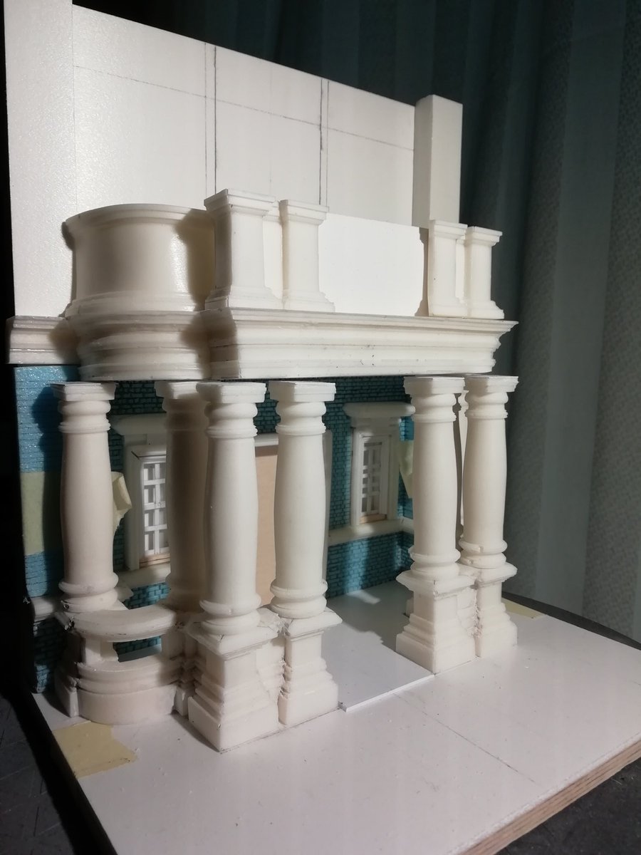 Mazeresz's tweet photo. It's been a while since I last posted anything on here so here's an update on the progress with this #architecture #modelmaking #physicalmodel. The curvy part of the #resin #balustrade was a real challenge... Further photos to follow showing a more advanced top #floor. Cheers https://t.co/fd7qDar42V