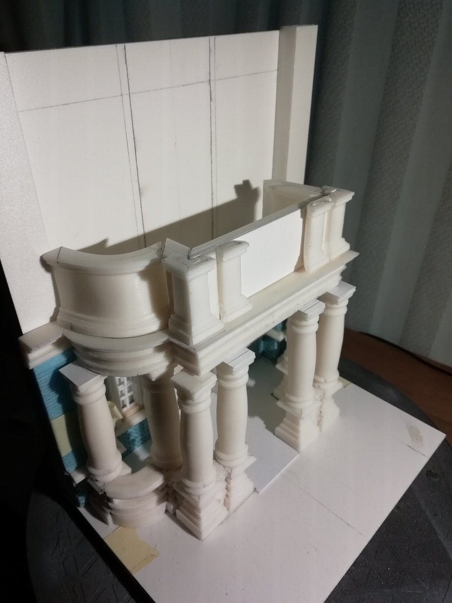 Mazeresz's tweet photo. It's been a while since I last posted anything on here so here's an update on the progress with this #architecture #modelmaking #physicalmodel. The curvy part of the #resin #balustrade was a real challenge... Further photos to follow showing a more advanced top #floor. Cheers https://t.co/fd7qDar42V