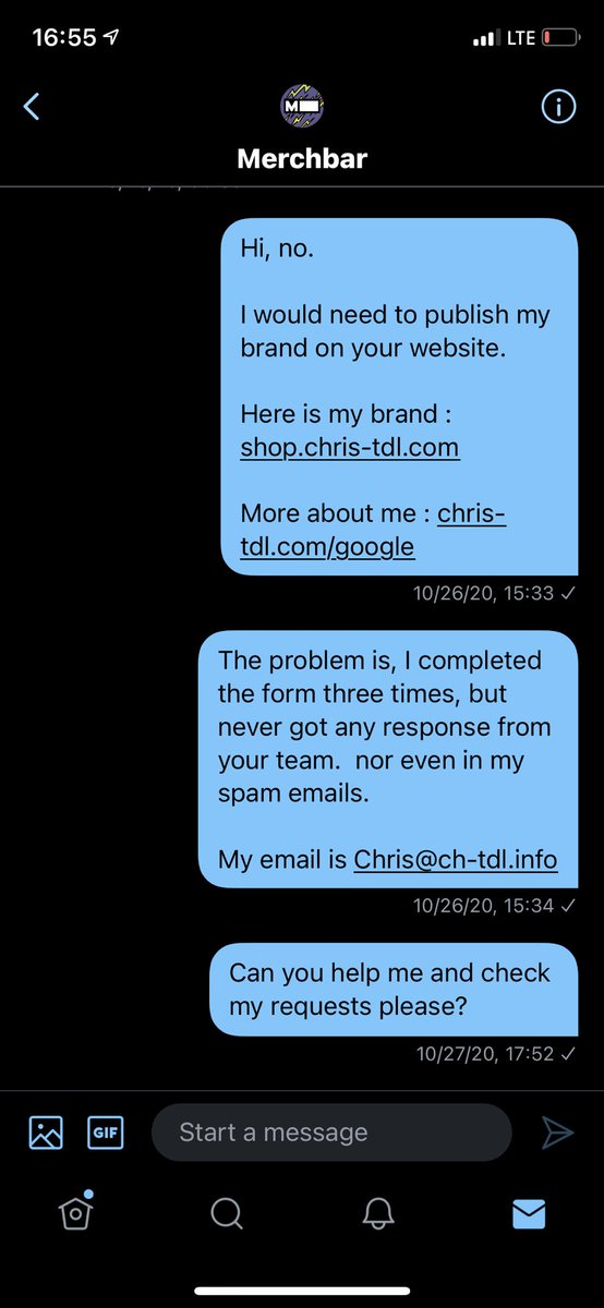 Chris_TDL's tweet photo. Merchbar's customer service is officially one of the worst I've seen in my career.
No answers in 1 year! Monday I contact my editors to make an article about them.
I'm sick of companies that don't give a damn about their customers! @merchbar #merchbar #christdl https://t.co/utMG6FYx1B