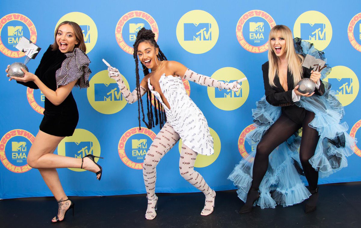 LittleMix's tweet photo. You all did that!!! 🤩 Thank you to everyone who voted for us to win Best UK &amp; Ireland act and Best Pop 💗💗💗 Love you all Mixers @mtvema https://t.co/mQwe5Z1fXv