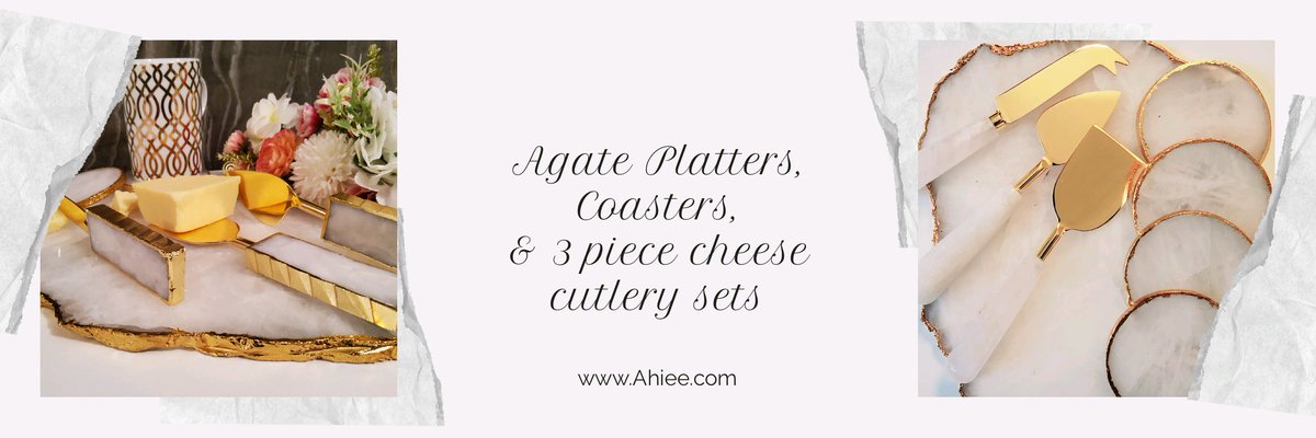 ahieehome's tweet photo. Handmade Gold-Edged Agate Collection
#Agate #platter #cheeseboard #coasters #cheeseset #dinnerware #servingdish #decopiece #bridaljewellary #homedeco #tableware #tablesetting #ahiee #ahieehome #christmasgifts #smallbusinesses https://t.co/cQ5g4oR1ii https://t.co/t2IkY2E924