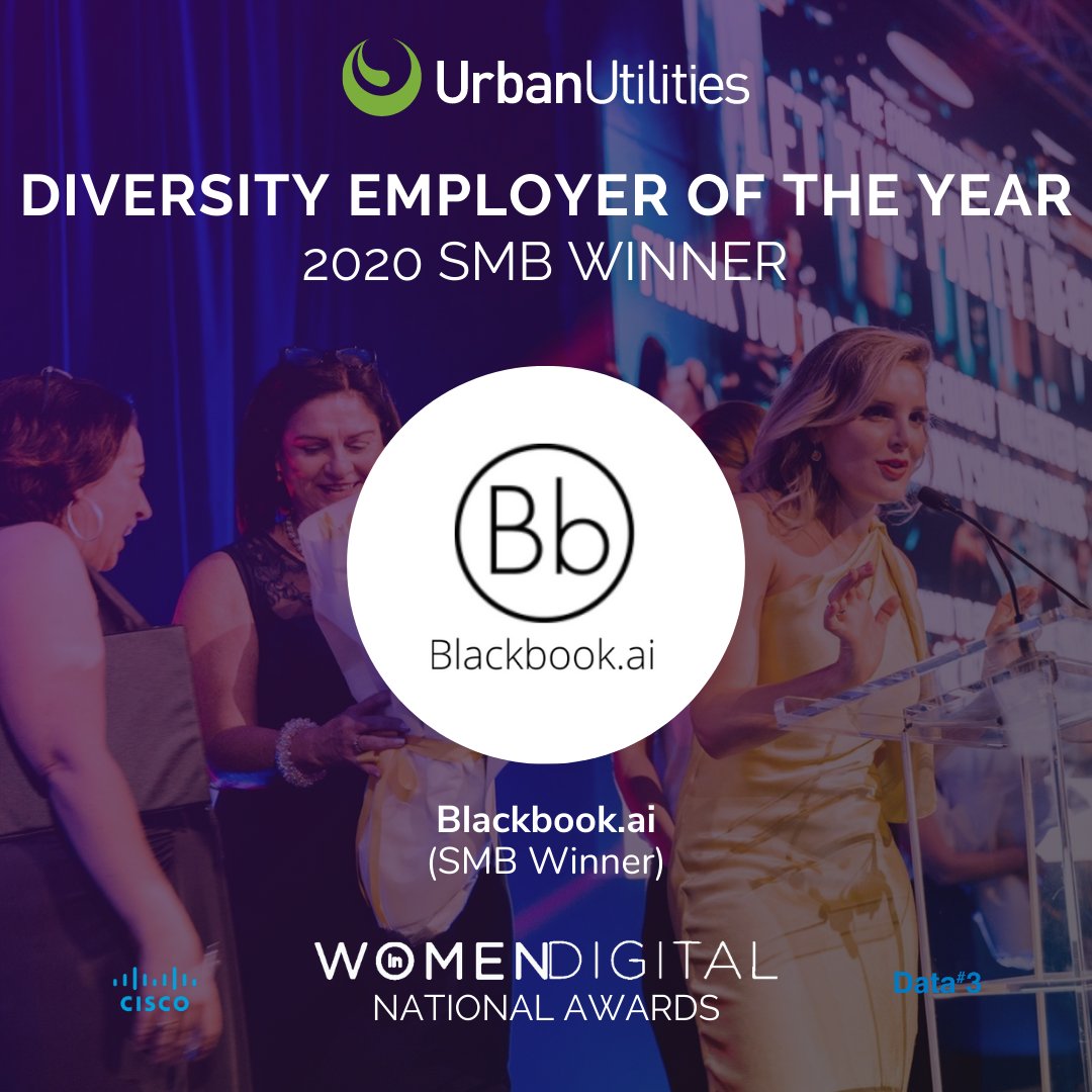 blackbookai's tweet photo. So honoured to have been announced as the #Winner for the Diversity Employer of the Year at the 2020 #WIDAwards! This is a testament to our relentless pursuit to #hirelocal and encourage a #diverseworkforce. #womenintech https://t.co/PN9V4sVYUy