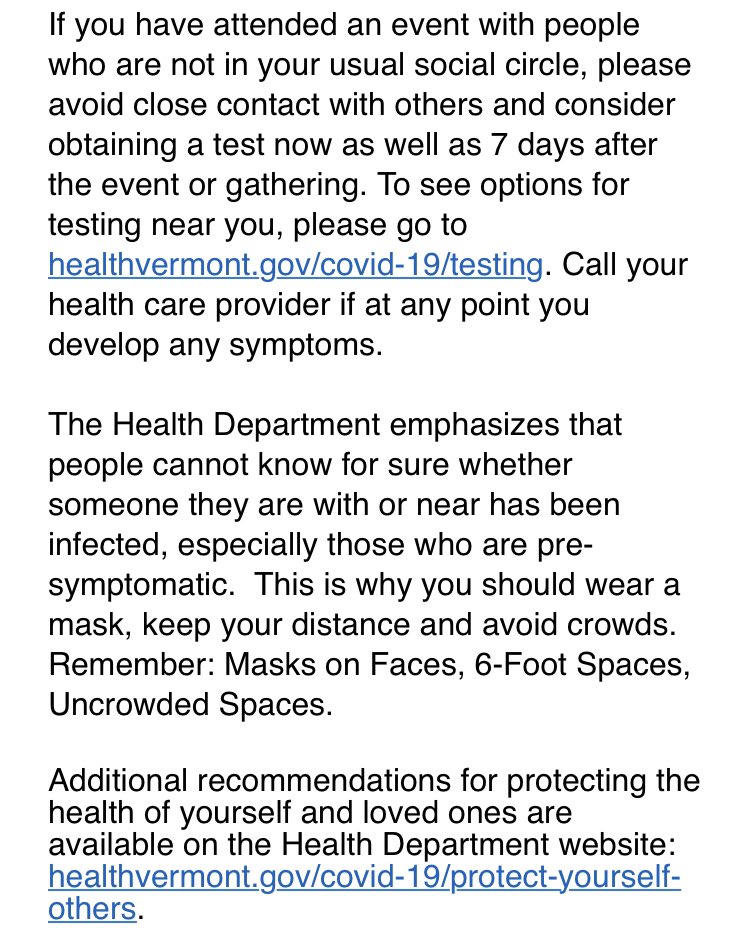 .<a href="/healthvermont/">VT Dept of Health</a> is urging Vermonters to take more serious stock of their social actions as the state hits the highest one-day number of confirmed COVID-19 cases since spring today, and registered a new death from the virus yesterday.

Here’s the press release they just sent out.