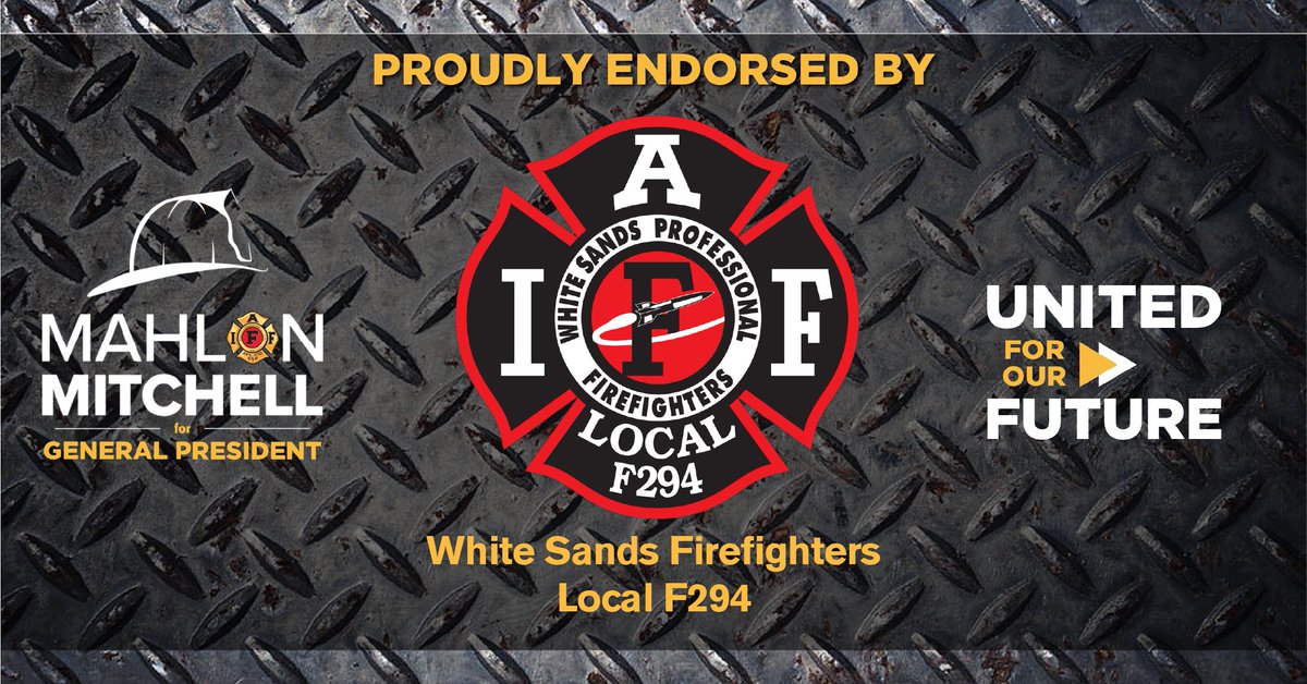 MahlonMitchell's tweet photo. "When unity is more important than ever, you are the best choice to champion the causes of firefighters throughout the United States and Canada." #unitediaff #freshstart @wsmrpffa https://t.co/4pHrHd3s0z