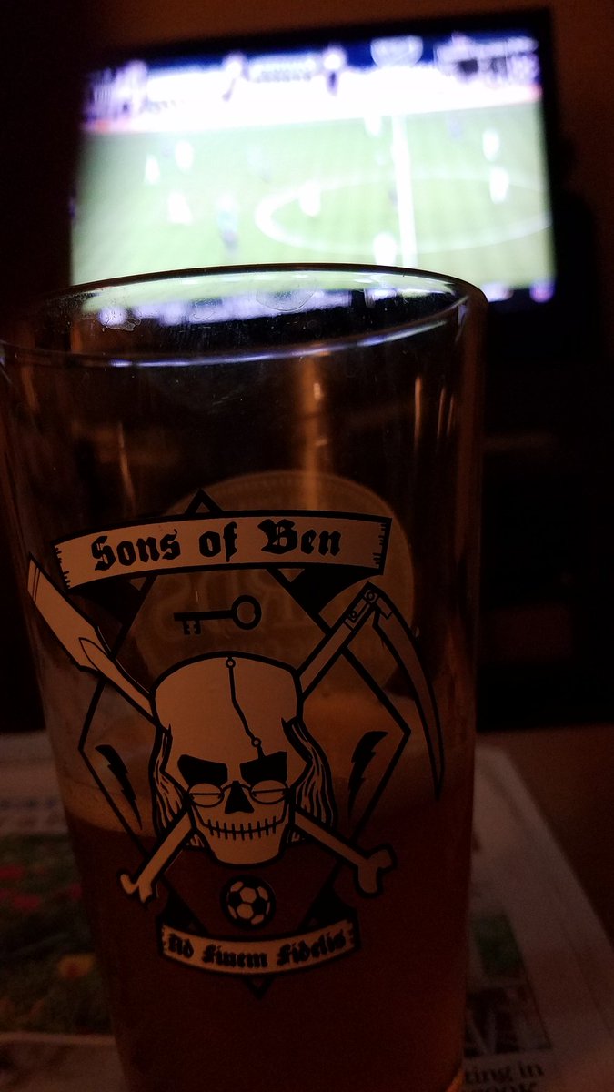 brett5355sports's tweet photo. To my fellow @SonsofBen, especially fellow charter members, we have waited a long time for a night like this. The virus keeps me from being in the #Riverend with, you, but this toast is for you. #DOOP
#AzulYOro
#WeWonTheShield
#PHIvNE https://t.co/IH8kwIHh9I