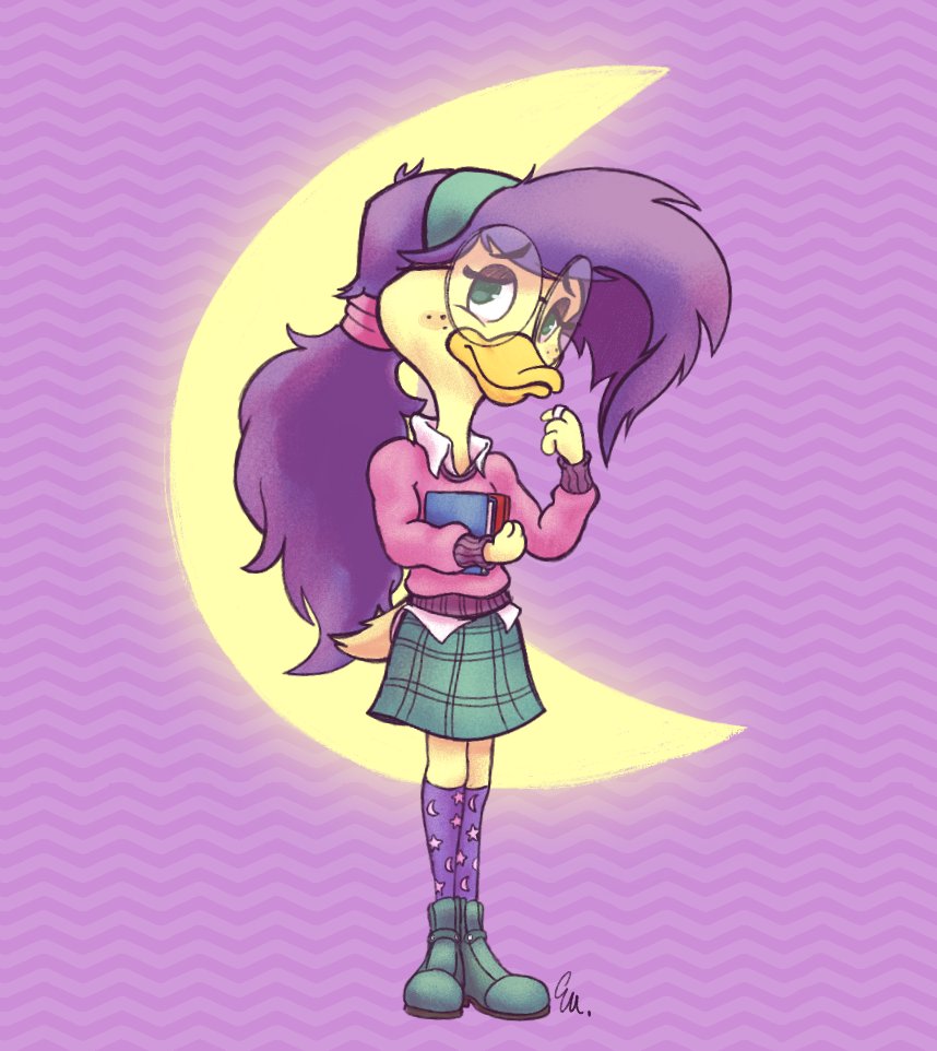 Nerd Duck Girl Cartoon