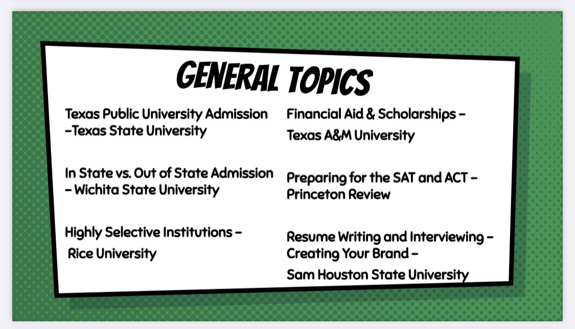 TMHSCCC's tweet photo. Virtual College Knowledge Night - now open to all grade levels! Join us to get ahead on your college knowledge! Sessions will be presented by college reps. Click on the link for full details and to RSVP. https://t.co/3KI0U7Y19w https://t.co/XhO4lFlHJZ