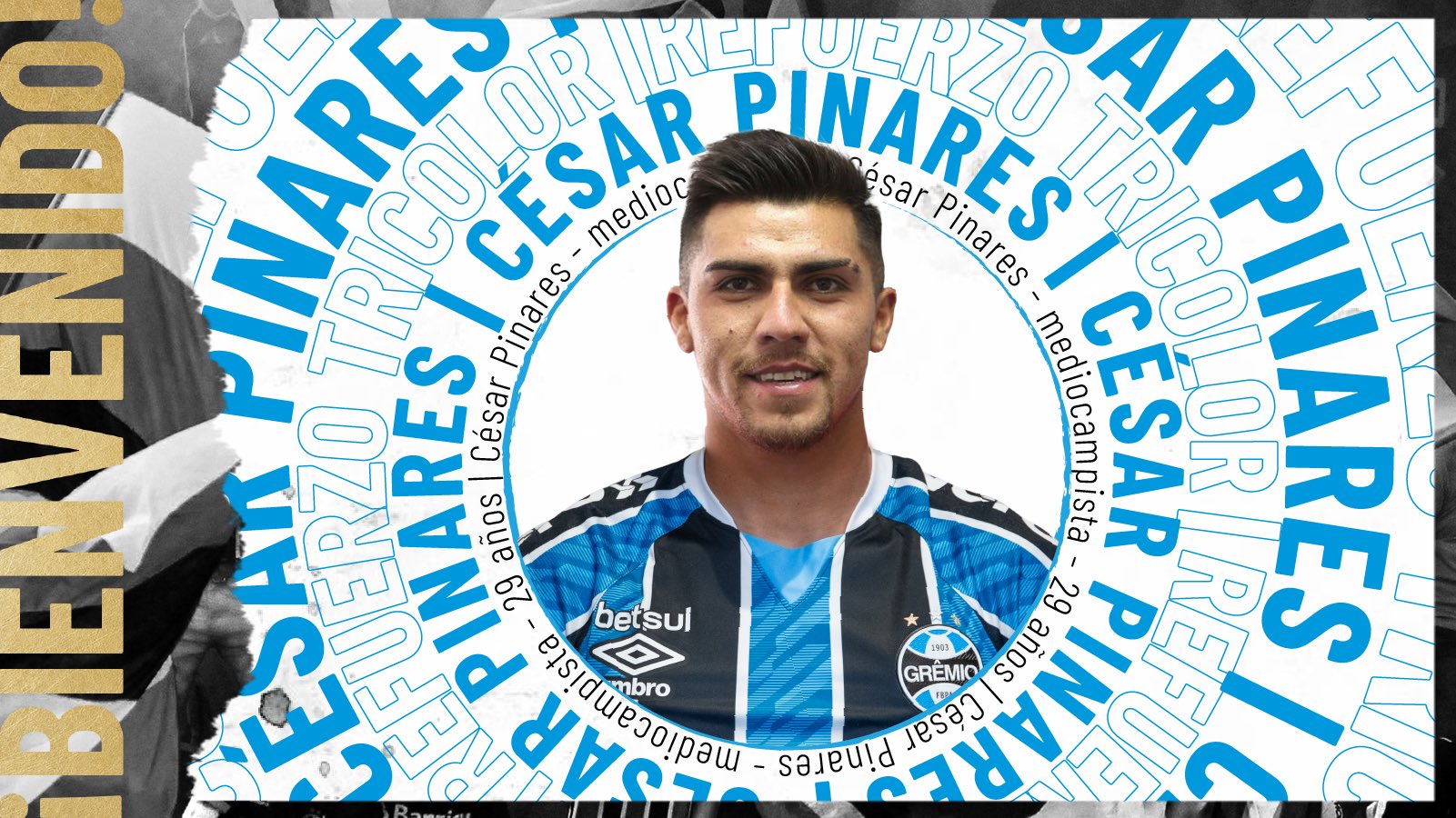 Gremio Fbpa Espanol On Twitter Antes De Comenzar Nuestro Partido De Esta Noche Tenemos Una Noticia Para Ustedes El Seleccionado Chileno Cesar Pinares Es Nuevo Jugador De Gremio Llega Proveniente De