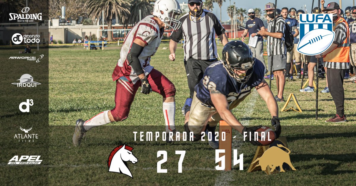 El equipo de <a href="/goldenbulls/">Golden Bulls</a>  se coronó 🏆Campeón del Torneo Uruguayo 2020 de Tackle, tras derrotar a @TroyanosFA 54-27 en un gran partido que ambos equipos nos regalaron.

#footballamericano #LaFinal