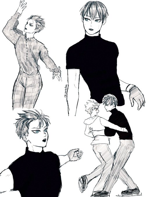 Kageyama on ice sketches 
