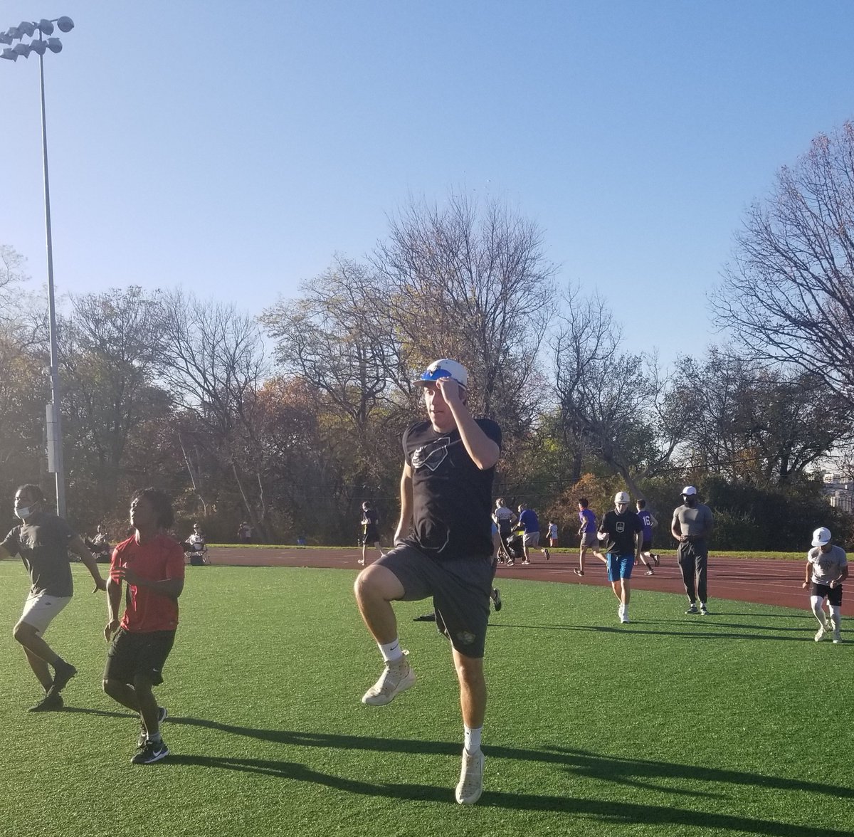 PGH_Hardball's tweet photo. Speed &amp; agility training day with Coach Christian @Citiparks Schenley Oval Sportsplex.  75 &amp; sunny in the 'burgh!  #CommitToImprove https://t.co/e6sad5SUMk