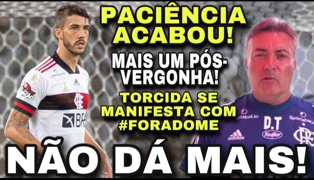 PapaRubroNegro's tweet photo. #FORAABELCATALÃO! PACIÊNCIA ACABOU COM DOMÈ! TORCIDA EM PESO PEDE #FORADOME! FORA DO FLAMENGO! https://t.co/xGblTDYyRm https://t.co/hGGKNCs45Y